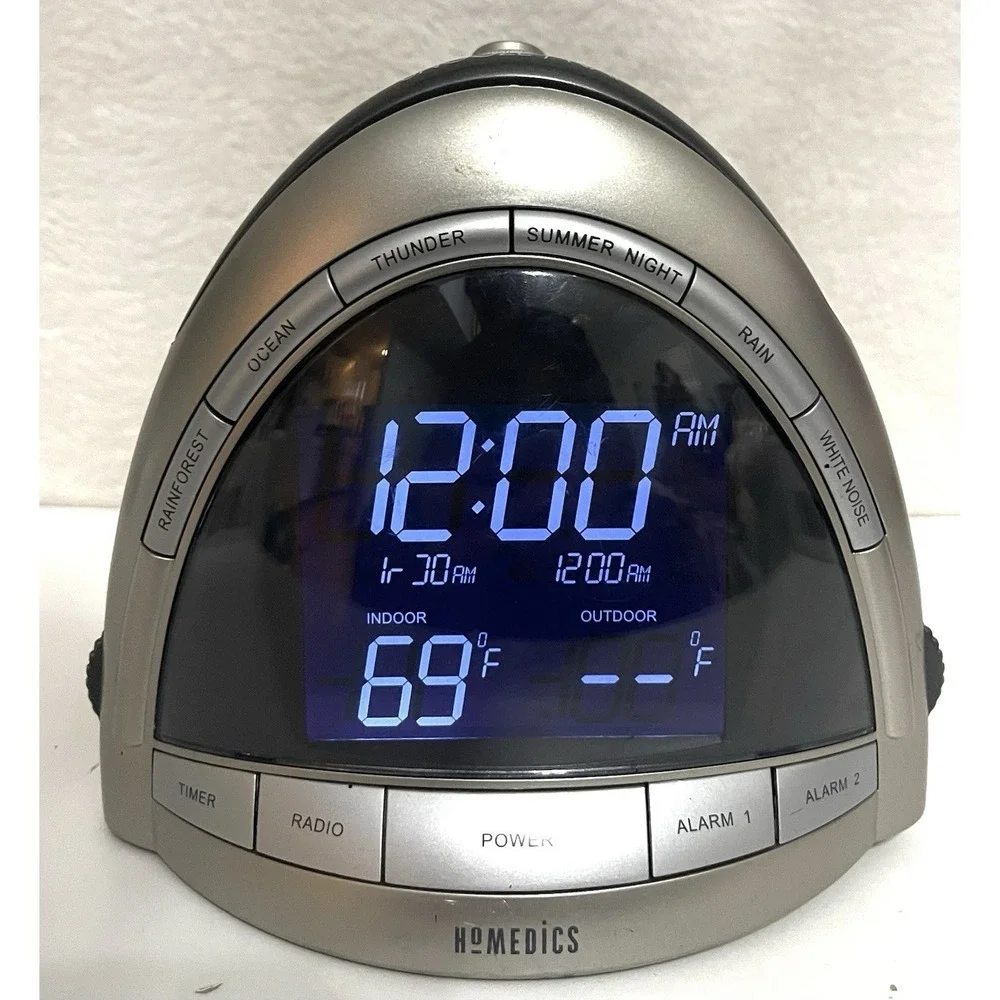 HoMedics SS-5010 SoundSpa Alarm Clock Radio Nature Sounds with Projector